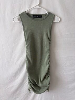 Lioness Sage Green Sleeveless Ruched Bodycon Dress